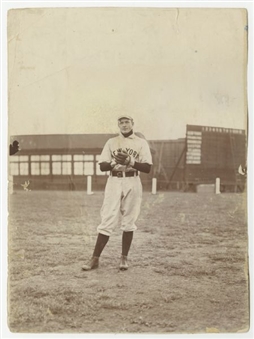 Significant Circa 1900-1901 Rookie-Era Christy Mathewson Original News Service Photo by George Grantham Bain - PSA/DNA Type I - One of Two Known Examples!